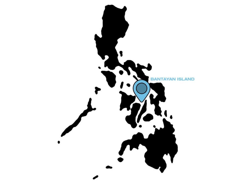 Bantayan Island marked on Philippine Map